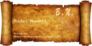 Budai Nanett névjegykártya